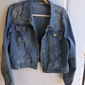Cato Blue Studded Denim Jean Jacket